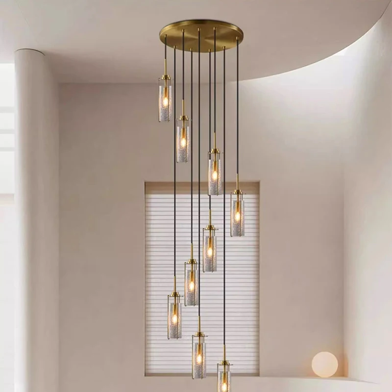 Modern home decoration crystal chandelier, stair Pendant lamp, living room Pendant lights, interior lighting
