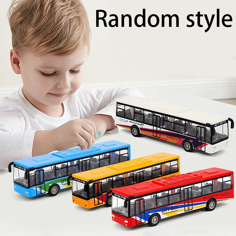 Double-Decker Alloy Diecast Bus; Pull-Back Toy Vehicle; 15cm Length; Perfect Birthday Gift for Boys and Girls.