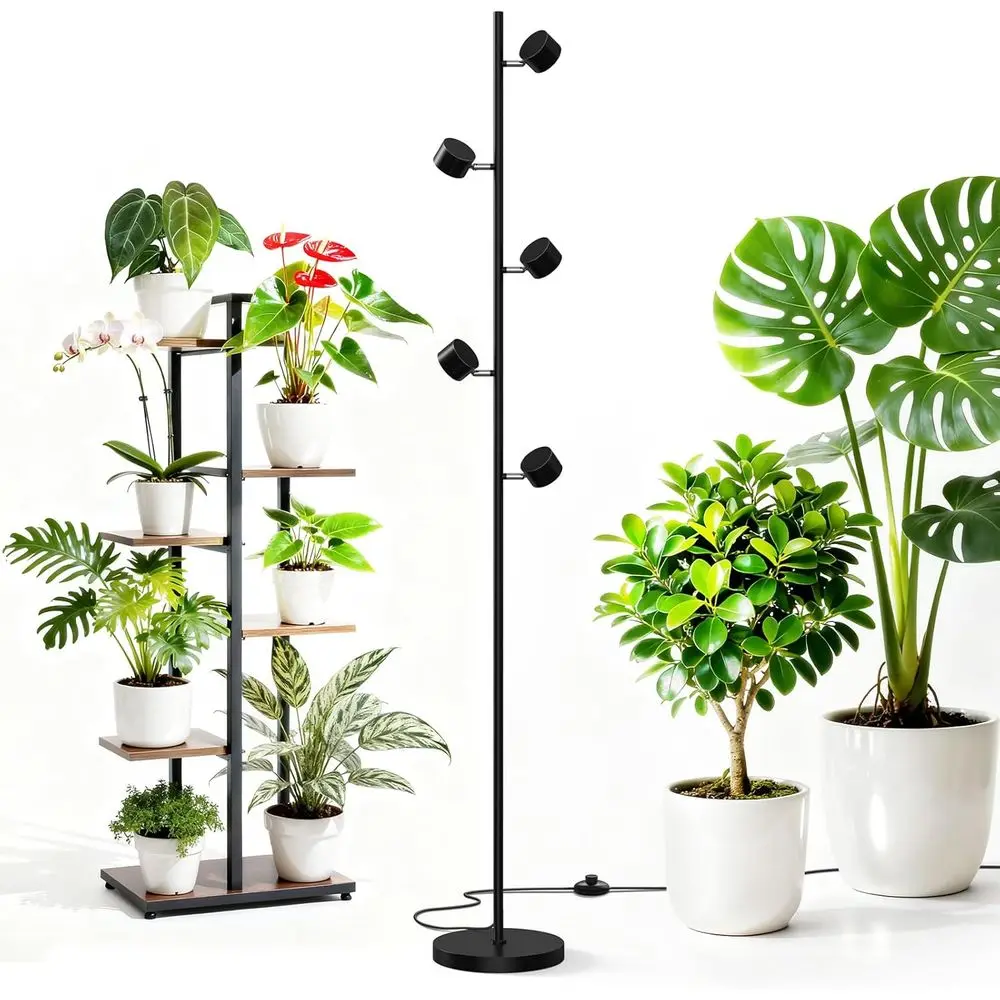 

50W 5000K Full Spectrum Adjustable LED Grow Light for Indoor Plants with High PPFD and 6-Band Switch