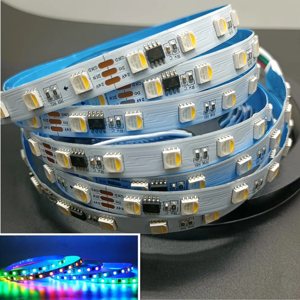 

5M/lot DC 12V 24V RGBW/RGBWW 4 Colors In 1 LED Chip 60Leds/m IC Addressable Waterproof Pixel IP30/65/IP67 5050 SMD Flexible LED