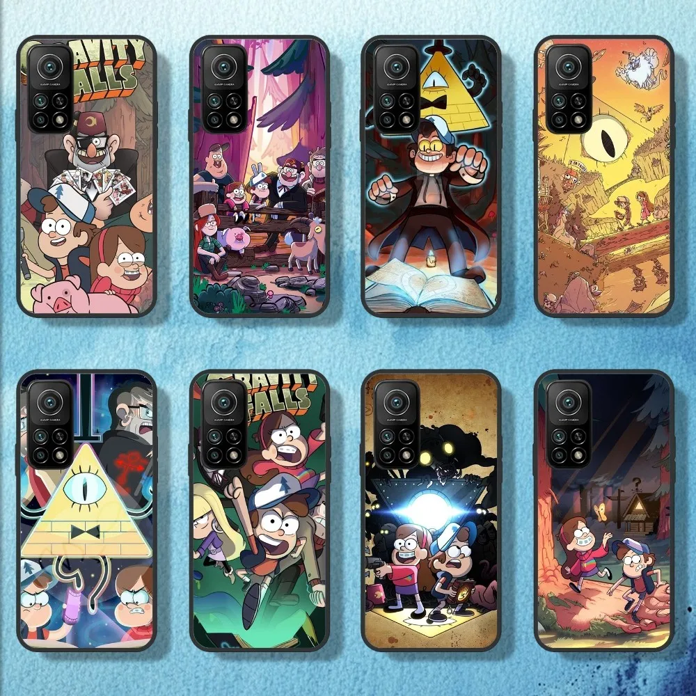 MINISO Cartoon G-Gravity F-Falls Phone Case For Xiaomi 12U 12pro Redmi 6 6A 7 7A K40pro Note8 Note9 Black Shell