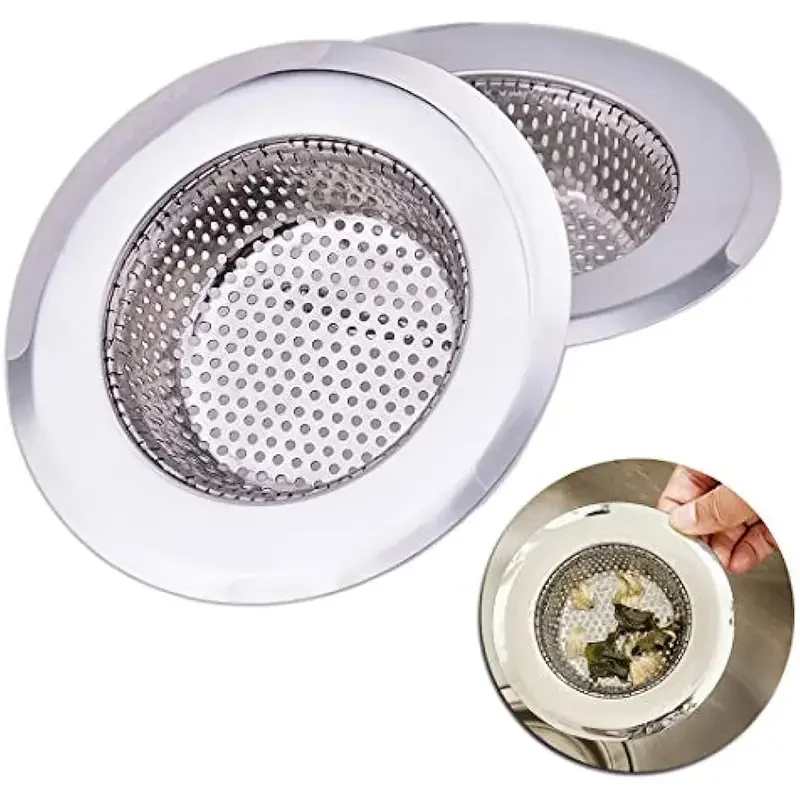 2Pcs, Sink Basket Filter, Stainless Steel kitchen Sink Filter Basket, Sink Drain Plug, Food Collector, Kitchen Accessories