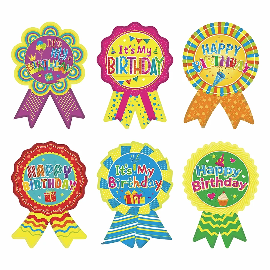 120 Pcs Birthday Stickers - Colorful Ribbon Style Adhesive Labels for Scrapbooking, Gift Wrapping, Planners, Cards, Journals