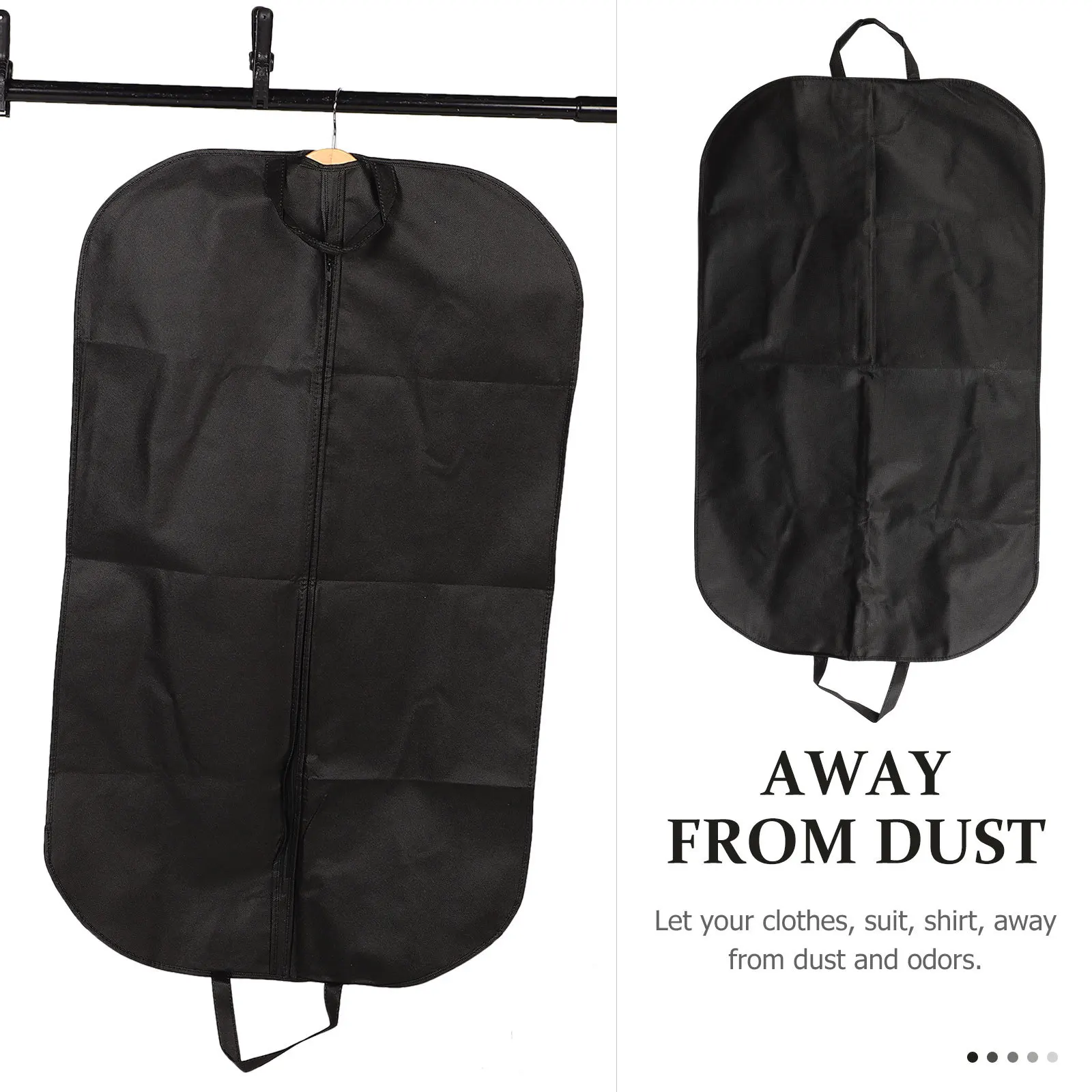 

Dust Cover Storage Bag Large Black For Clothes Suit Coat Dress Sweater Wrinkle Dust Odor Protection Travel Business Hanging