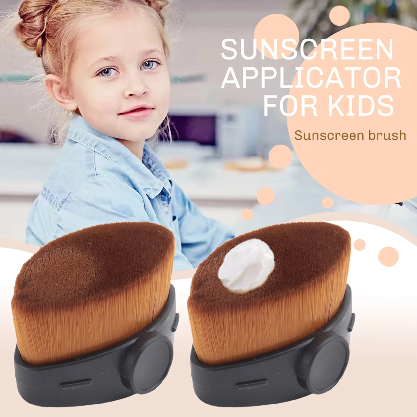 BHBL Sunscreen Applicator for Kids,4 Pack Sunblock Buddy Brush with Protective Caps,Sun Lotion Applicator B