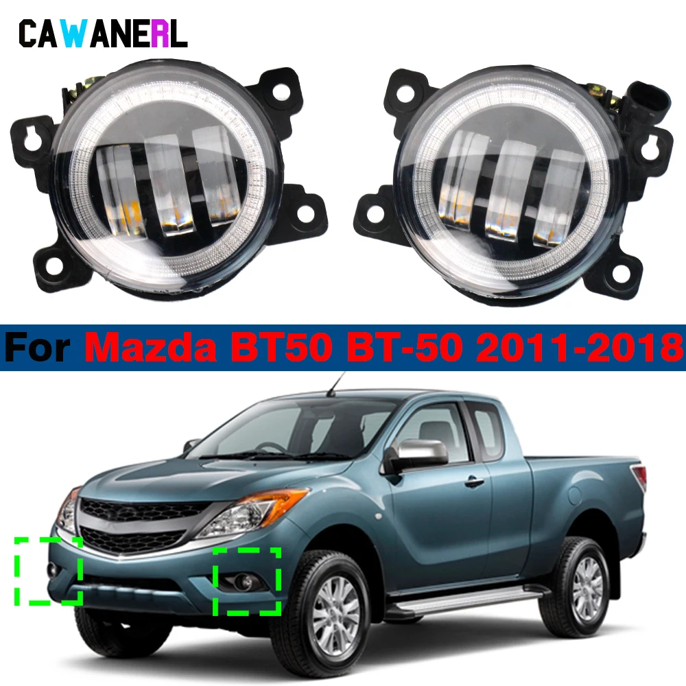 2 Pieces 30W H11 Car Canbus LED Fog Light Angel Eye DRL Daylight For Mazda BT50 BT-50 2011 2012 2013 2014 2015 2016 2017 2018