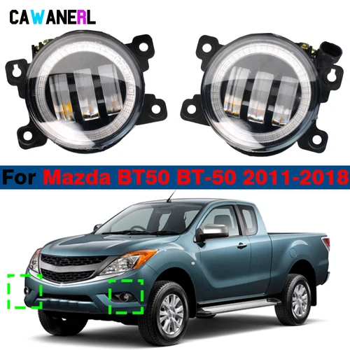 2 piezas 30W H11 coche Canbus LED luz antiniebla Ojo de Ángel DRL luz diurna para Mazda BT50 BT-50 2011 2012 2013 2014 2015 2016 2017 2018