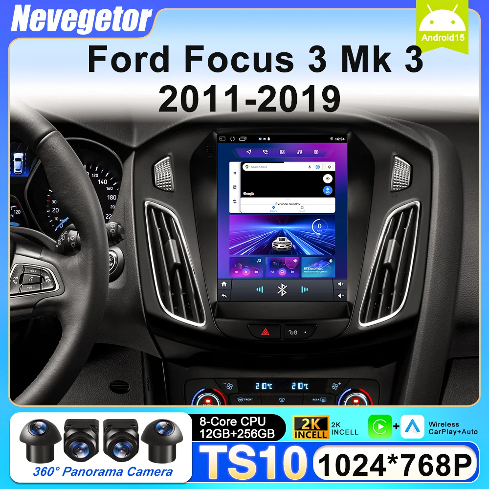 Android 15 Car Radio For Ford Focus MK3 2011 - 2019 Multimedia Video Player Navigation GPS Stereo auto carplay 2din New BT dvd
