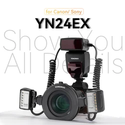 YONGNUO YN24EX TTL 24EX LED TTL Macro Ringlight Flash Speedlite Light  With GN18 for Sony Or Canon Camera