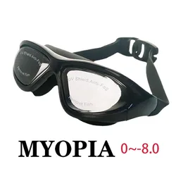 Gafas de natación para miopía para adultos, lentes de montura grande HD antivaho, electroplacas, equipo de natación, venta al por mayor, novedad