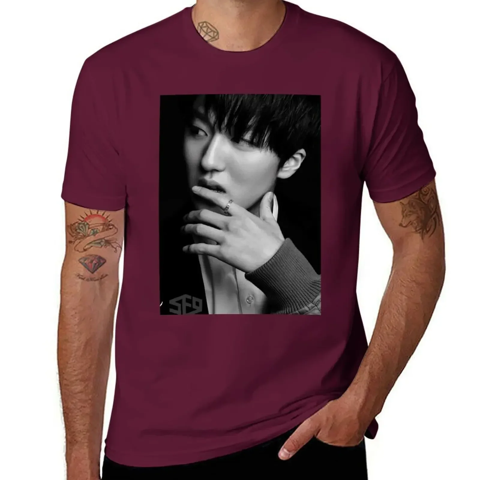 Chani SF9 T-Shirt blacks vintage clothes summer top mens workout shirts new in tops & tees Short Sleeve Round Collar harajuku