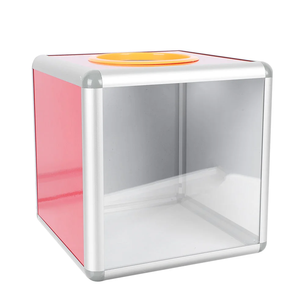 

Lottery Box Donation Accessory Transparent Case Metal Supply Raffle Holder Medium Fiber Baking Varnish Board Clear