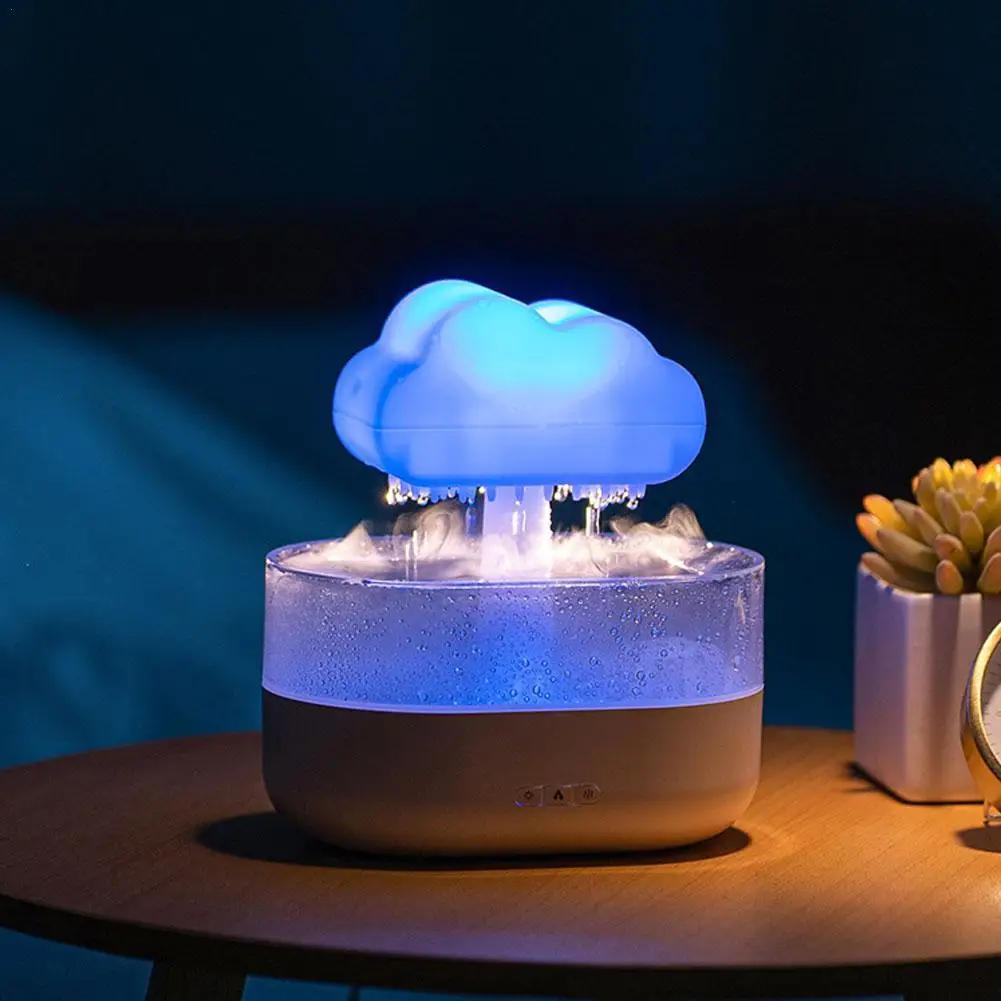 

New Creative Colorful Light Raindrop Aromatherapy Machine Desktop Office Fragrance Cloud Rain Humidifier