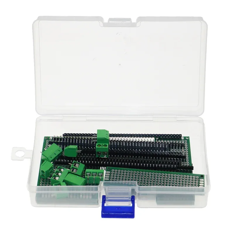 40 pz 5x7 4x6 3x7 2x8 Doppio Lato Prototipo PCB Circuito Stampato Per Arduino Scheda di Saldatura KF301-2P/3P kit Terminale