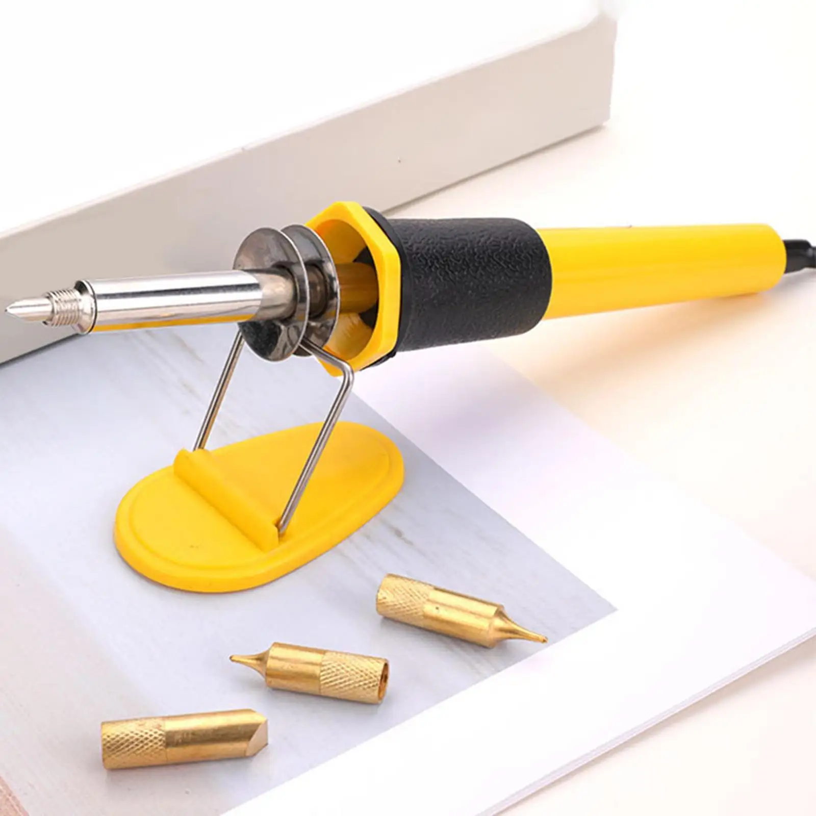 

Soldering Iron Pen Portable Electronic Multipurpose with 6 Tips Fast Heat for Engraving Embossing Engineering DIY Wood Arts