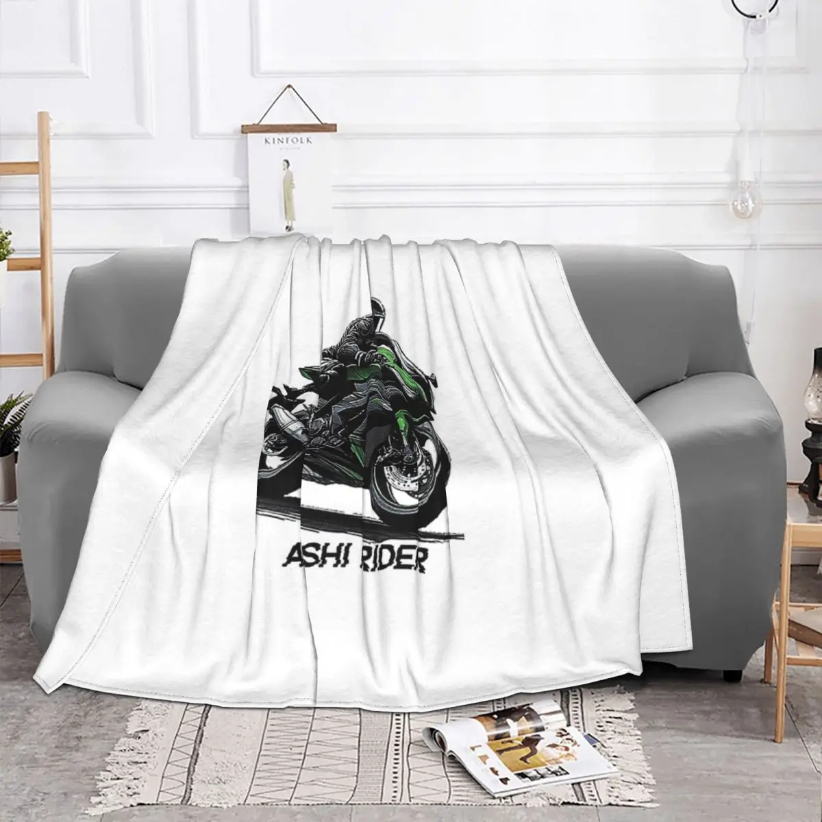 Supersport Motorbike Akashi Rider Ultra-Soft Micro Fleece Blanket Black Flannel Blanket