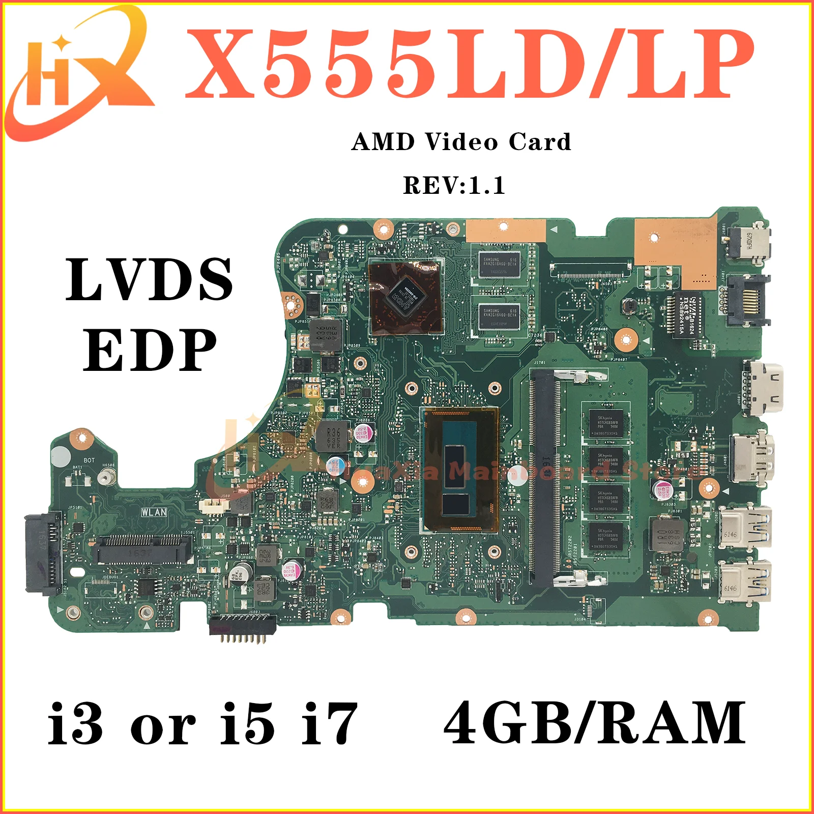 Mainboard X555LD X555LP X555LB X555LI X555LN X555LF X555LJ W519L VM510L FL5900L FL5800L R557L K555L A555L Laptop Motherboard