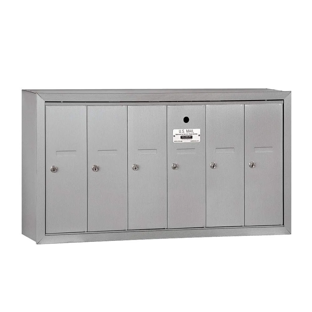 

3506ASU Surface Mounted Vertical Mailbox with 6 Doors and USPS Access, Aluminum, Customized