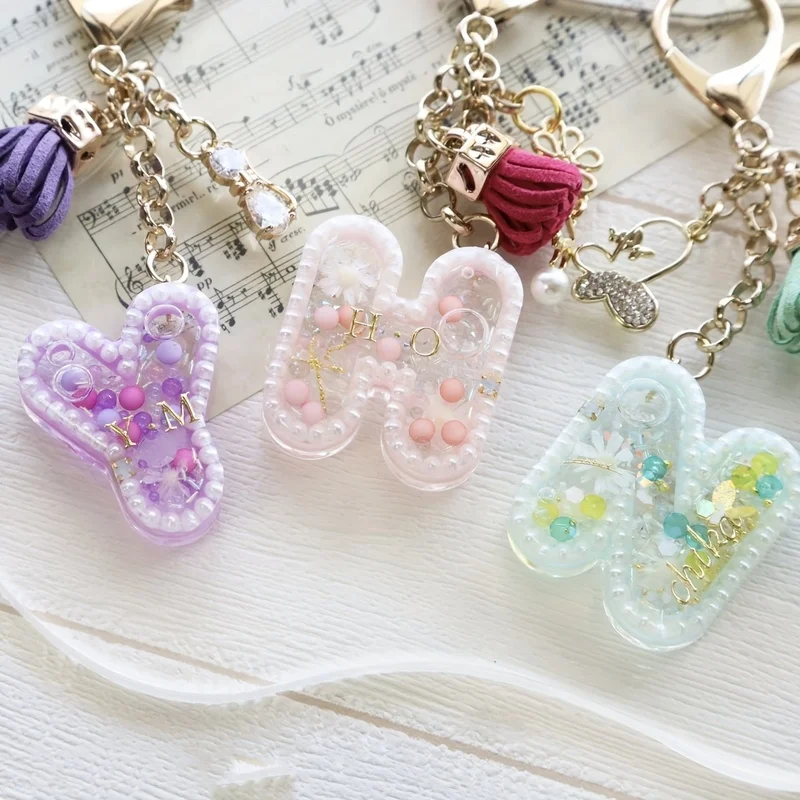 26Pcs Alphabet Shaker Pendant Silicone Mold 26 Letters DIY Resin Keychain Pendant Jewelry Casting Handcraft Mold
