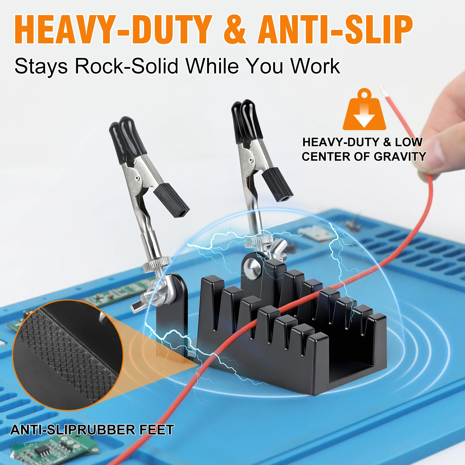 NEWACALOX Helping Hands Soldering Tool with 2 Flexible Arms PCB Holder Soldering Wire Holder for Electronics Repair, Jewelry DIY