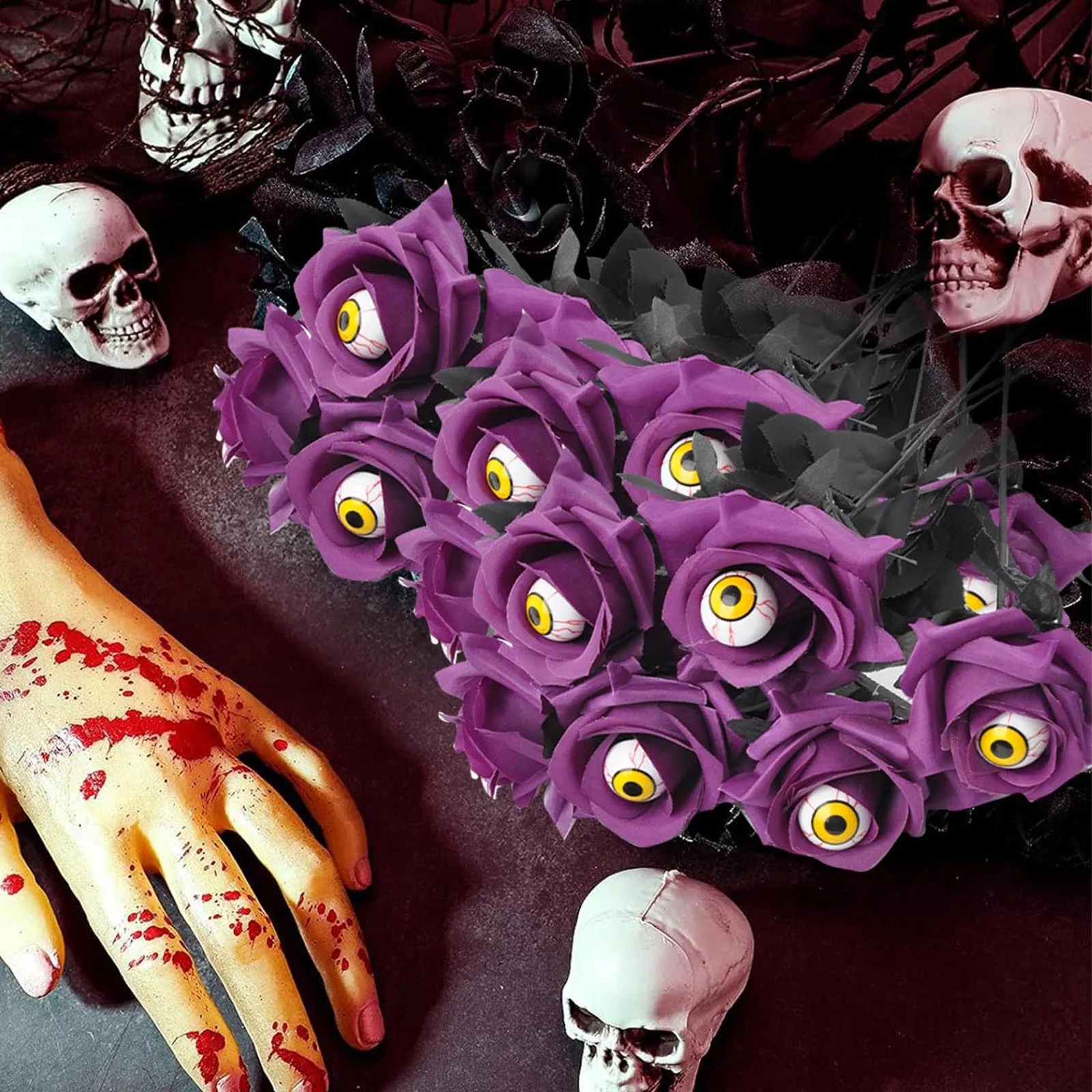 Kreative Teufels auge Rose Anordnung ist mehr für Halloween Geschenk Urlaub Party Dekoration Anordnung vier Farben zur Auswahl – Detail 25
