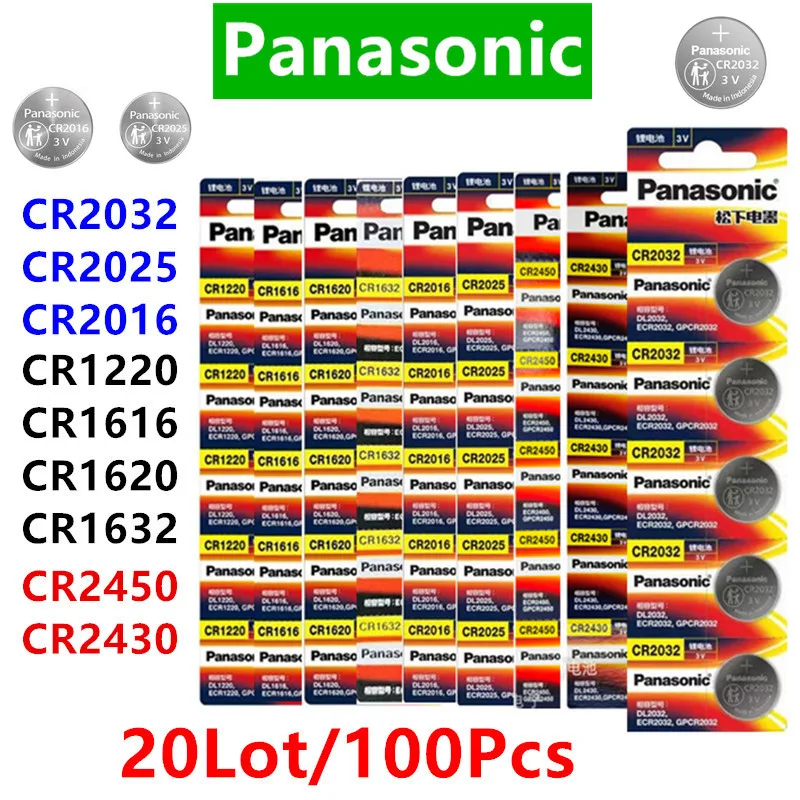 100Pcs Original CR2032 Panasonic CR2032 CR2025 CR2016 CR1632 CR1616 CR1620 CR2450 CR2430 Lithium Battery CR2032 Batteria CR 2032