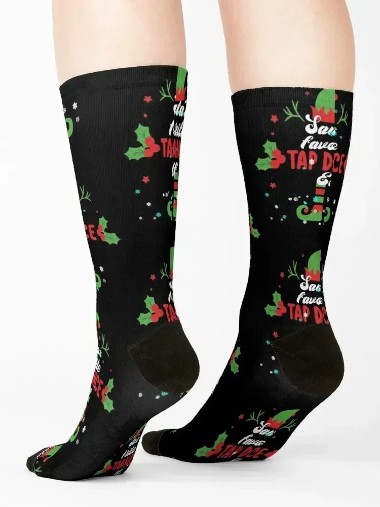 Tap Dance Christmas Elf - Tap Dancing Socks Christmas japanese fashion hiking Soccer Socks Women's Men's