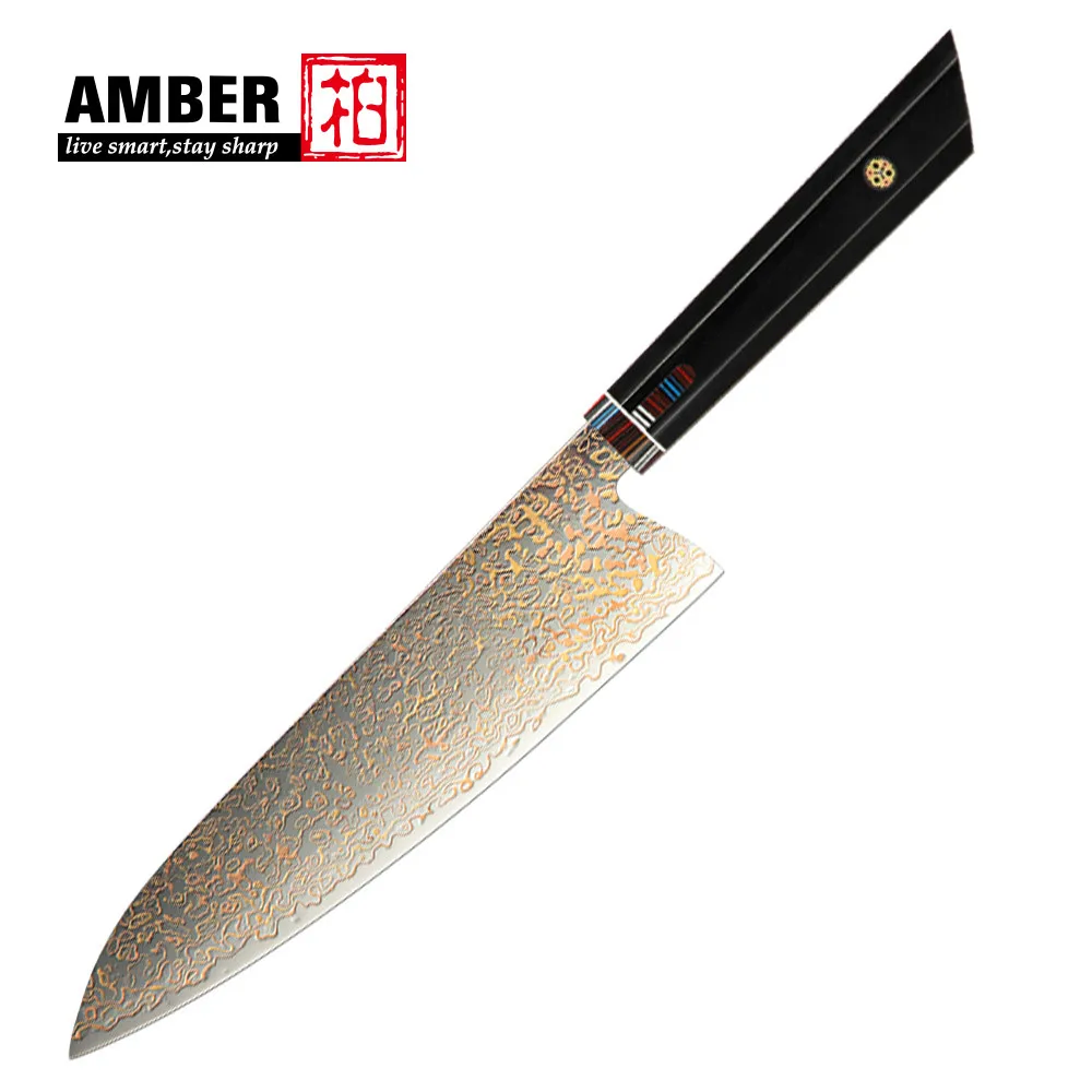 

limited Edition knife Clearance sale,No Return, damascus copper steel kitchen chef kiritsukeSantoku knives cutting tool only 1PC