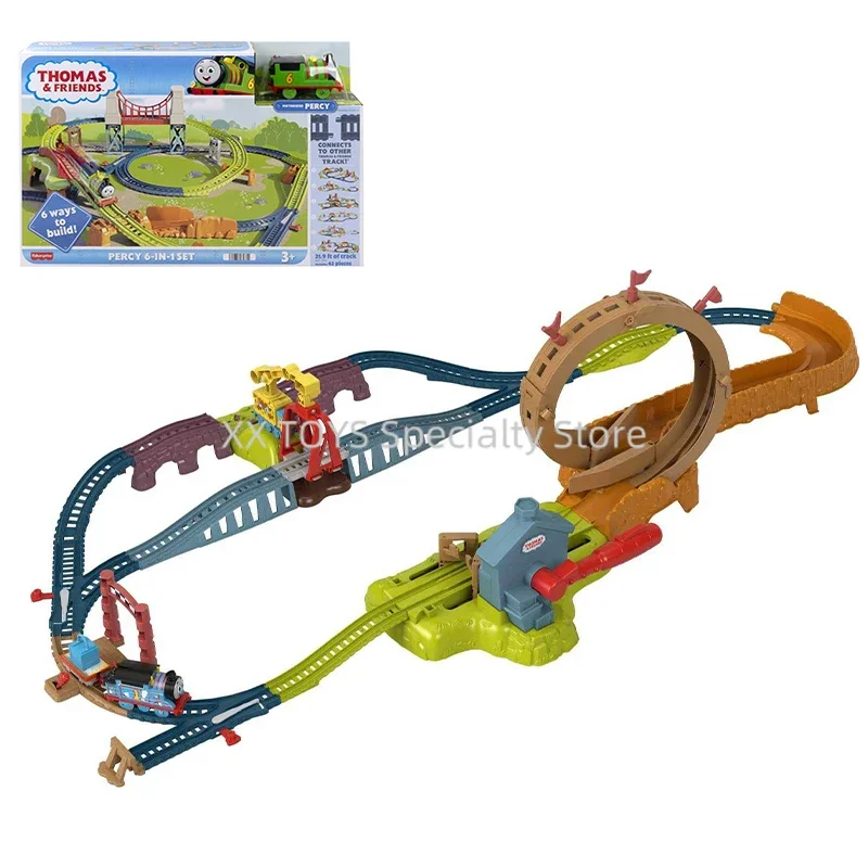 

Thomas & Friends Percy 6-in-1 Set with Motorized Toy Train Engine and 6 Track Layouts Unique Children Preschool Holiday Toy Gift