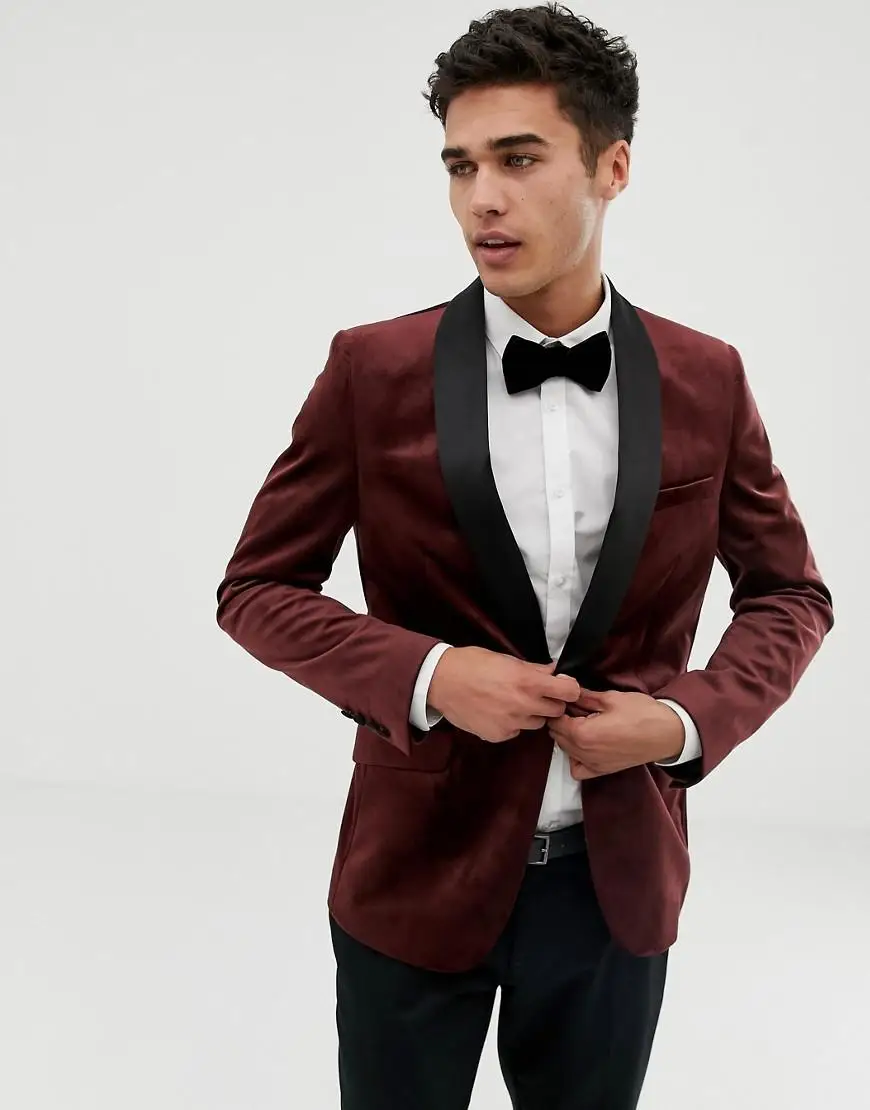 

Men's Suit Velvet Fashion Business Single Button Suit Banquet Social Groomsmen Coat Jacket