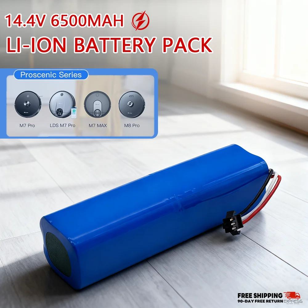 

14.4V 5200mAh Li-ion Battery for Proscenic M7 Pro M7 Max, Replacement for Viomi S9 UONI V980 MAX Roidmi Eve Plus Lydsto R1