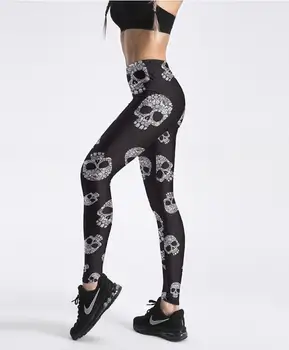 Vrouwen Zwarte Leggings Bloemenprint Elastische Leggings Fitness Legging Maat 3xl 901