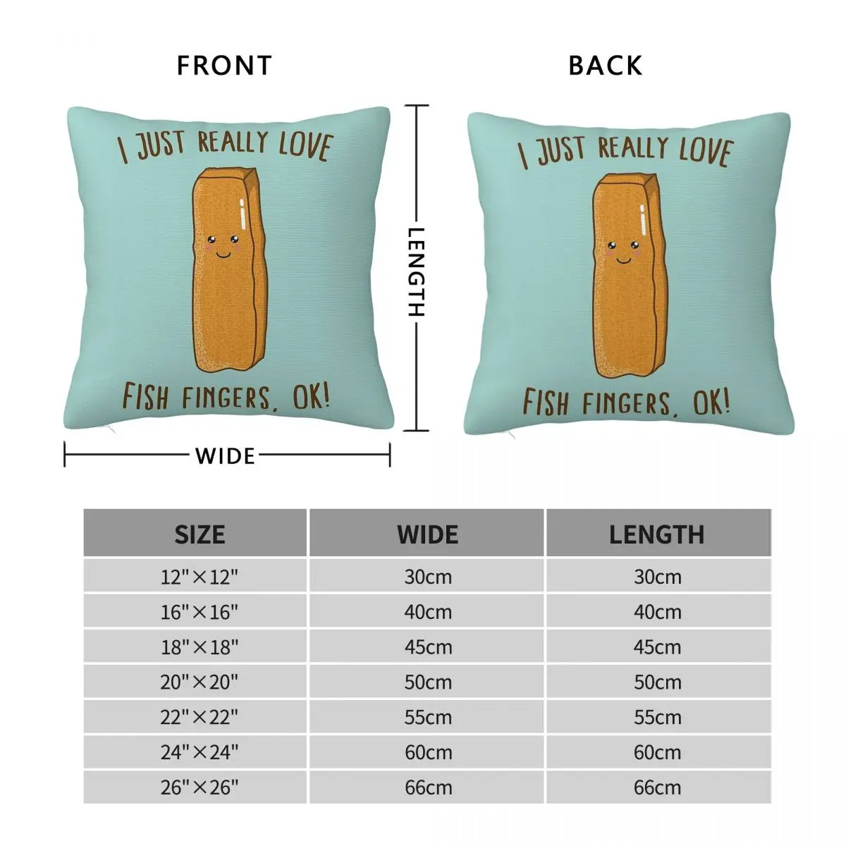 Really Love Fish Fingers Square Pillowcase Polyester Linen Velvet Printed Zip Decor Car Cushion Cover