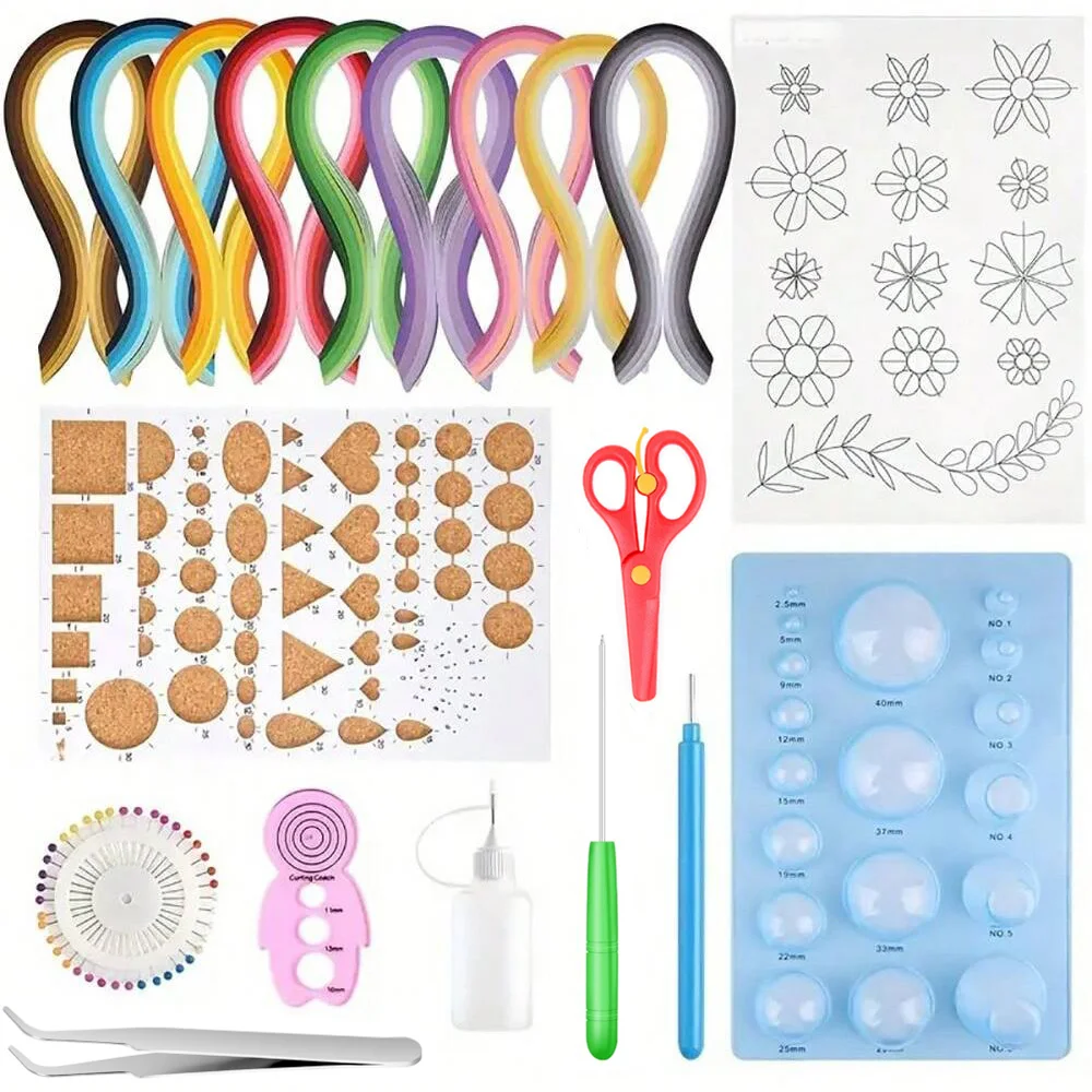 13/19PCS Paper Strips Quilling Tool Kit 900 Colorful Strips for Scrapbooking Decor Christmas Gift Beginners DIY Craft Handcraft