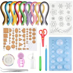 13/19PCS Paper Strips Quilling Tool Kit 900 Colorful Strips for Scrapbooking Decor Christmas Gift Beginners DIY Craft Handcraft