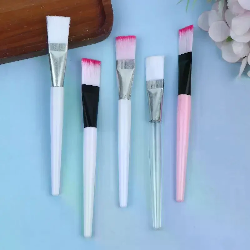 16 Facial Mask Brushes - Professional Cosmetics And Skin Care Tools, Soft Nylon Bristles, Plastic Handles
