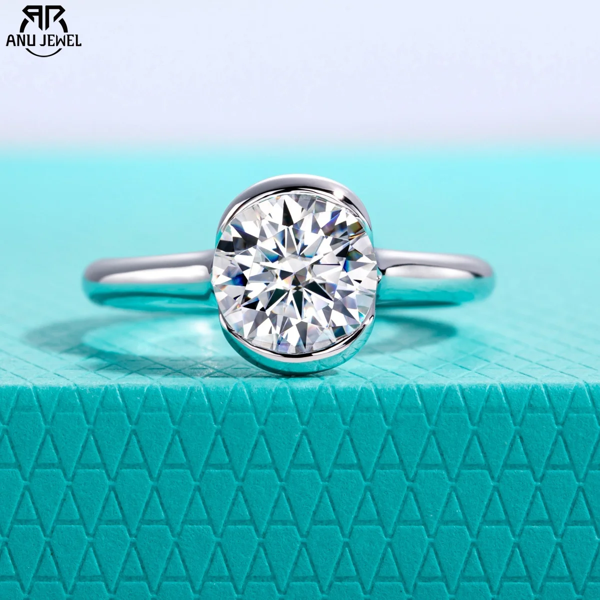 

Zaręczynowy кольцо из муассанита 2-1 карат D цвета, стерлинговое серебро 925 пробы, полурамка, кольца-пасьянс, обещание для женщин, подарки