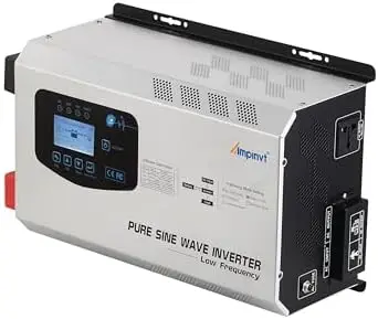 3000W Pure Sine Wave Power Inverter Surge 9000 watts DC 24V to AC 120V with Battery AC Charger LCD Display,Low Frequency Inverte