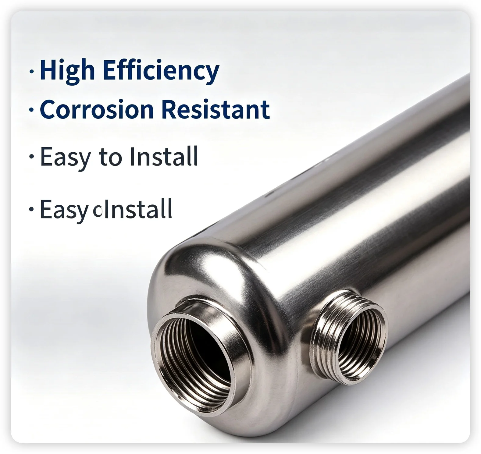 MF80/135 304 Stainless Steel Three-way Heat Exchanger - Swimming Pool and Spa Center Cold and Hot Water Heat Exchanger