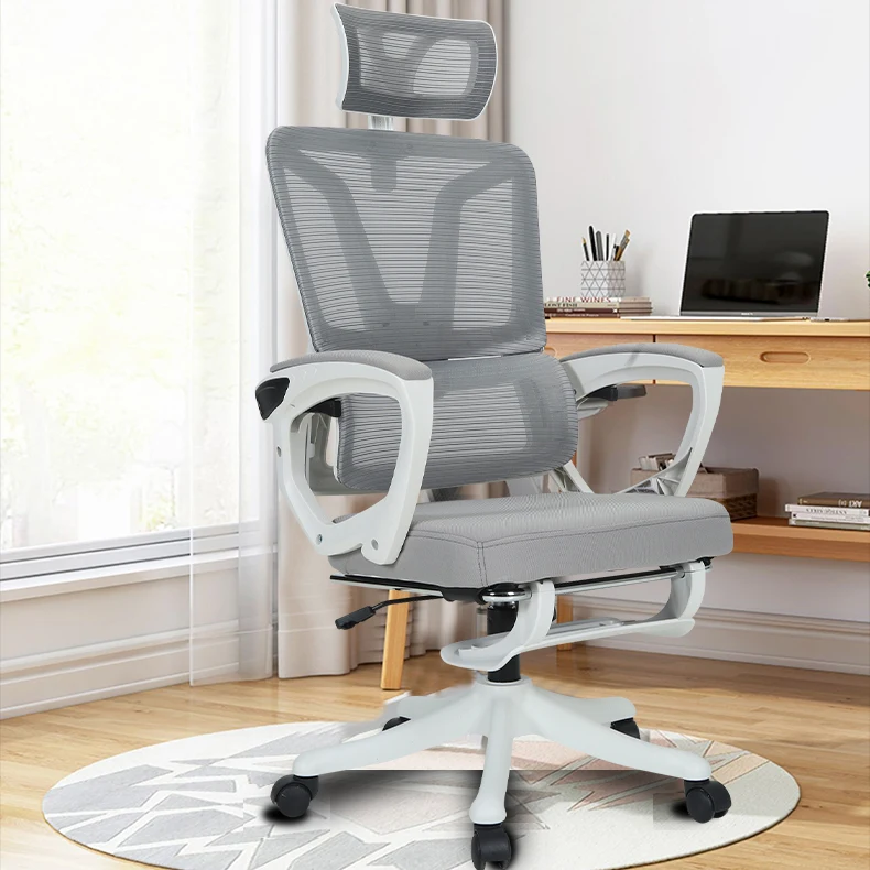 Modern Executive Office Chair Comfortable Swivel Recliner 3D Dynamic Protection Headrest Adjustable Height High Back Mesh Design