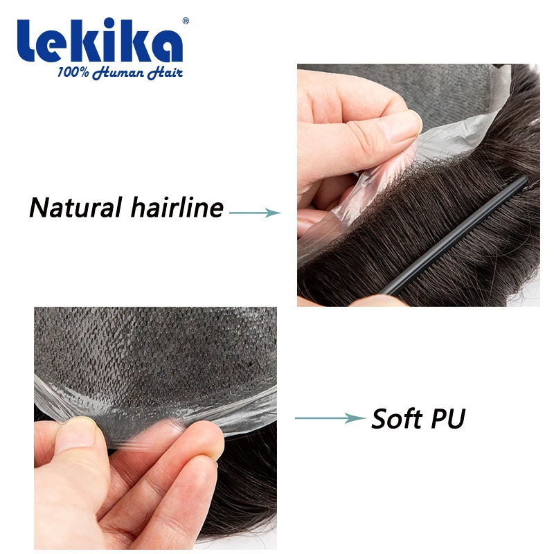 اكسسوارات مثيرة للرجال رقيقة الجلد 0.02 مللي متر بولي PU 100% شعر الإنسان الشعر الاصطناعي للرجال دائم الرجال الشعر الاصطناعية 6 ''شعر مستعار الرجال