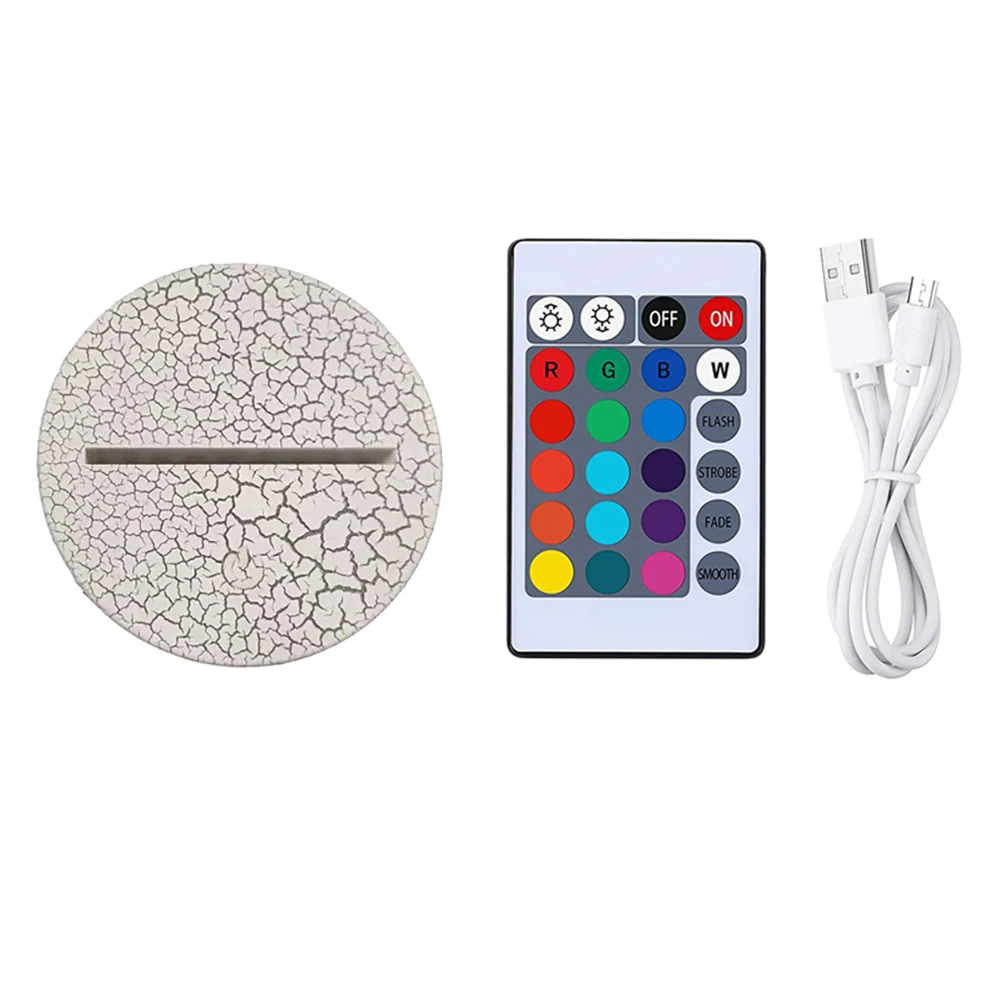 

Night Light LED Display Stand Household Light Base Changing Acrylic Durable Safe Practical Bedroom Office Decor