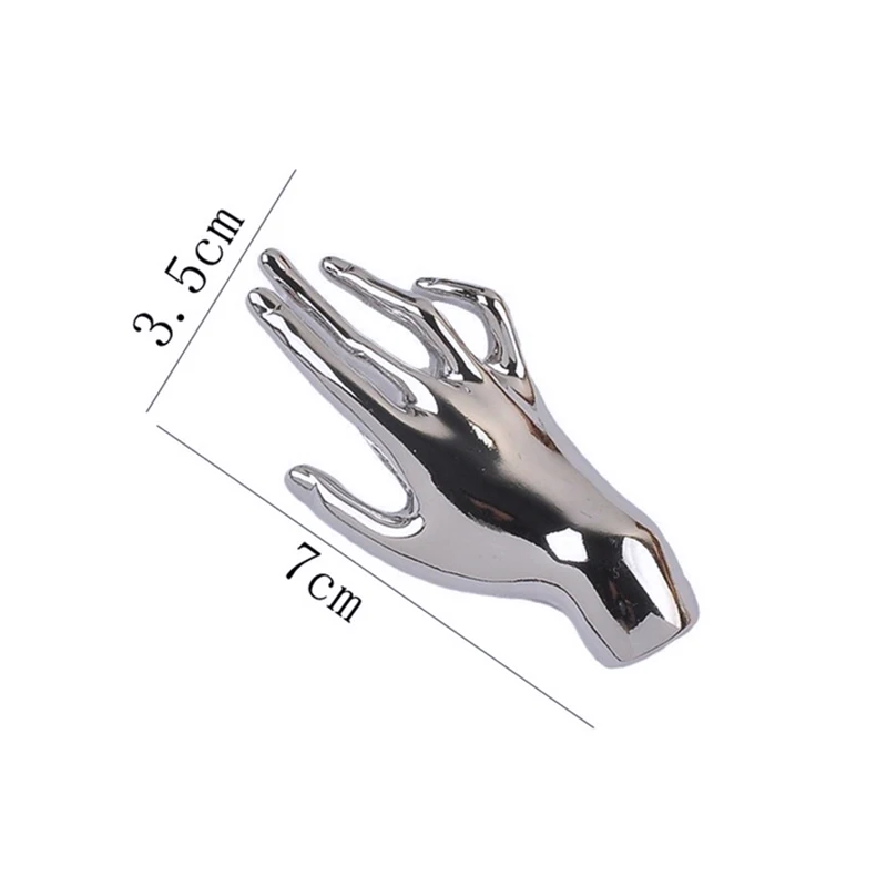 NEW Vintage Metal Hand-shaped Brooch Minority Design Glossy Clothes Pin For Women Punk Unique Suit Pins Party Jewelry Gifts