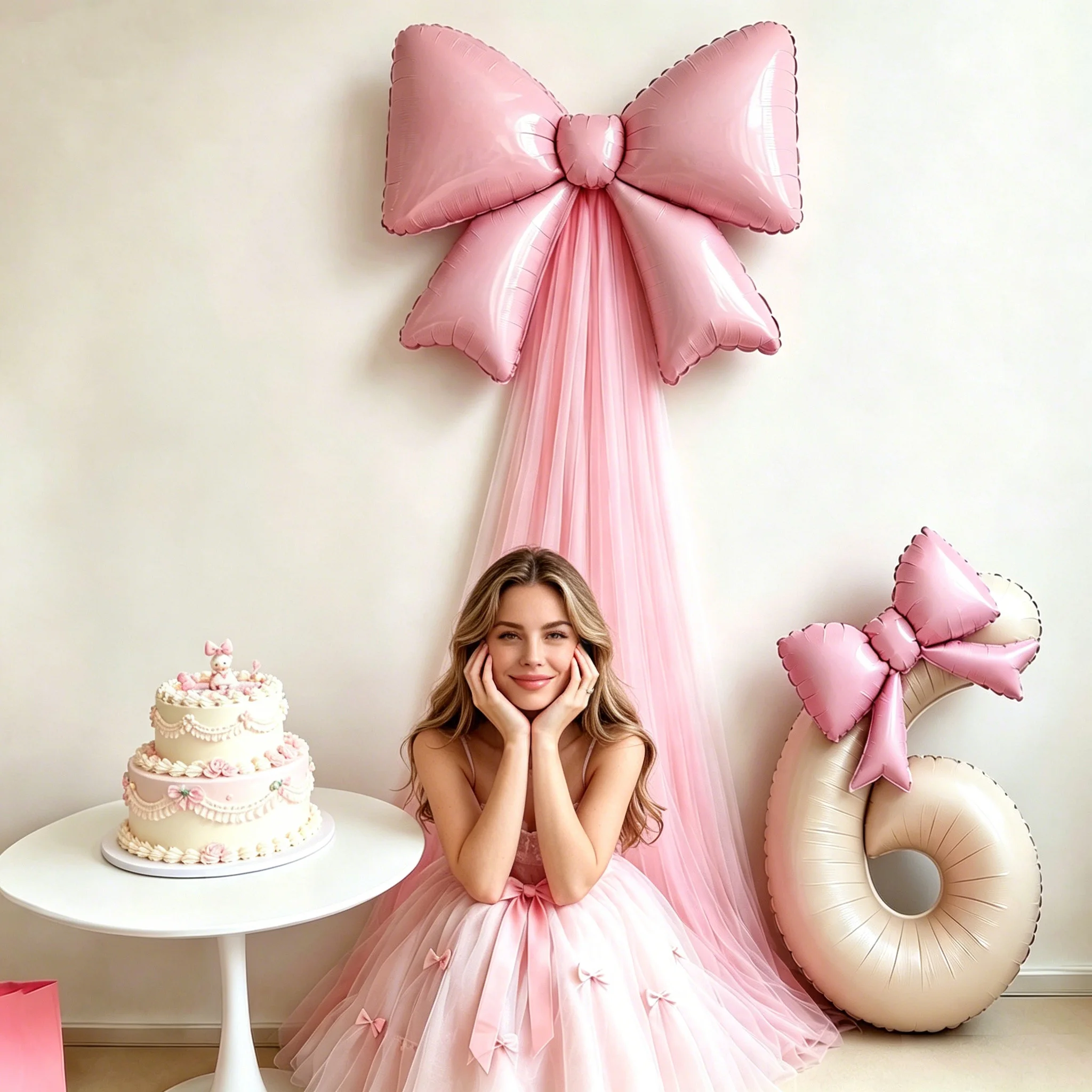 5ピースDIY蝶結び誕生日背景装飾バルーンセット、40インチ - Photography Zone のレビューと価格