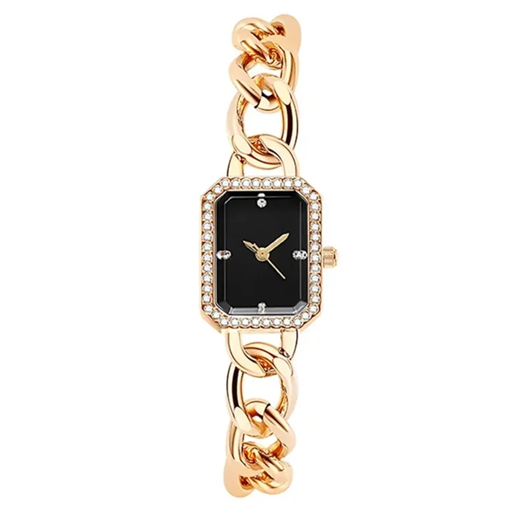 Simple Ladies Luxury TVK Brand Watches Fashion Square With Diamonds Women Quartz Watch Stainless Steel Bracelet Dresses Clock