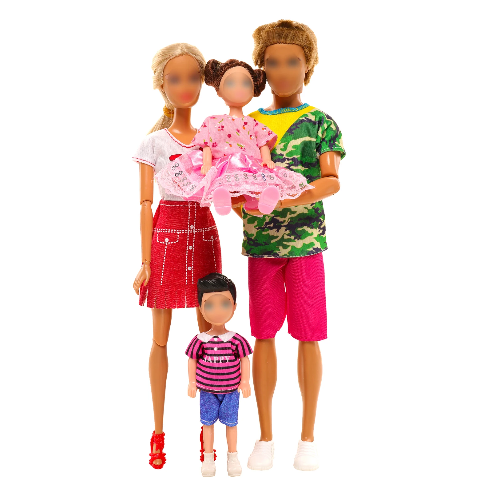 Barwa 4 Sets Doll Clothes Dress Parent Child Casual  Tops and Pants