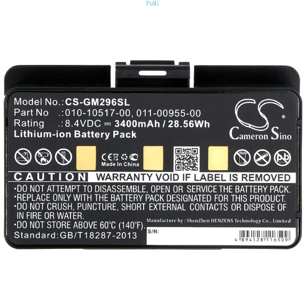 

Cameron Sino 3400mAh Battery 010-10517-00 010-10517-01 for Garmin EGM478 GPSMAP 276 276c 296,376,376C,378,396,478,495,496