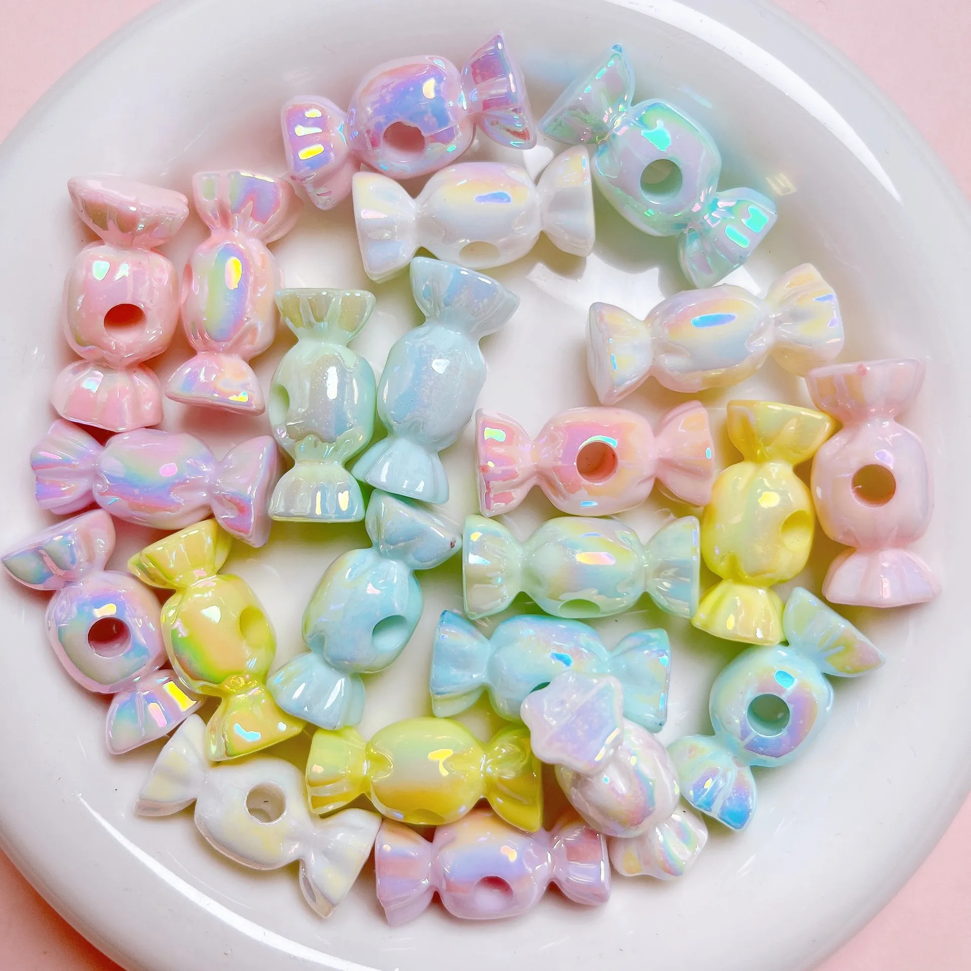 10 stücke UV-Farbe Süßigkeiten Acryl Perlen lose Spacer Perlen für Schmuck machen DIY Armband Halskette Ohrring Kunst handwerk Zubehör