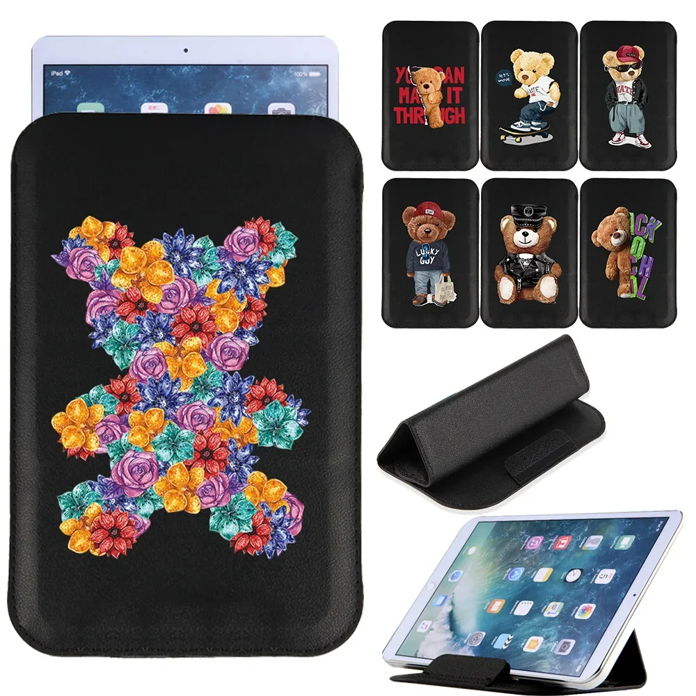 

Universal Tablet Bag Case Magnet Pack 7 8 10 Inch Sleeve Magnetic Stand Cover Pouch Leather Cute Bear Series Tablets Holder