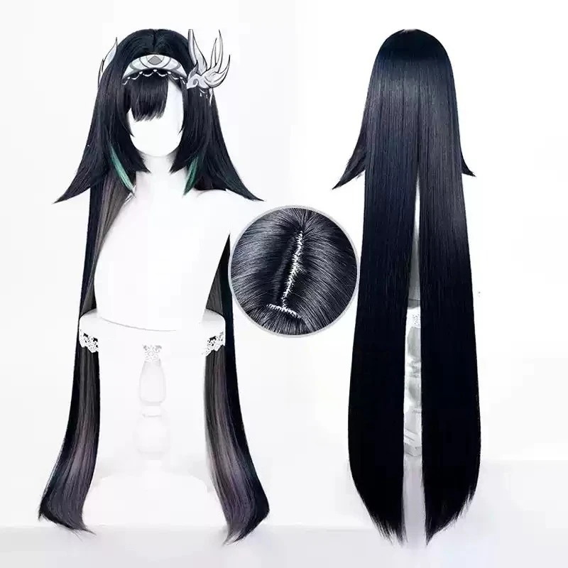 Genshin Lan Yan Cosplay-Perücke, Kunsthaar, für Halloween, Karneval, Konvention, Verkleidung, Damenkostüm, Requisiten, Party-Perücke, kostenlose Perückenkappe